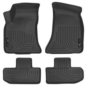 Dodge Challenger Floor Liners - Front + Second Row - Husky Liners - WeatherBeater - Black - `16-`22 Dodge Challenger Floor Liners - Front + Second Row - Husky Liners - WeatherBeater - Black - `16-`22
